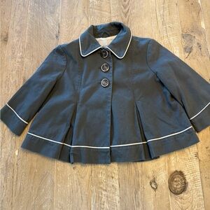 Adam by Adam Lippes Gray with White Piping cropped jacket size 2